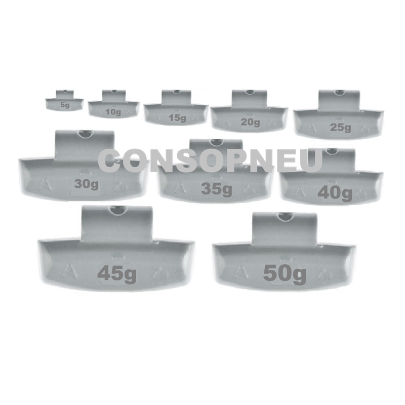 Masses d'équilibrage à frapper universelles pour jante aluminium de 5gr à 50gr