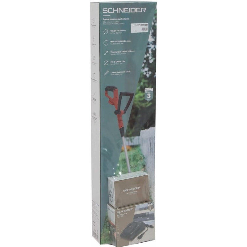 Coupe bordure à fil et lames PVC 250mm avec dresse bordure sur batterie 20V