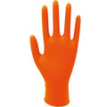 Gants jetables nitrile orange robuste
