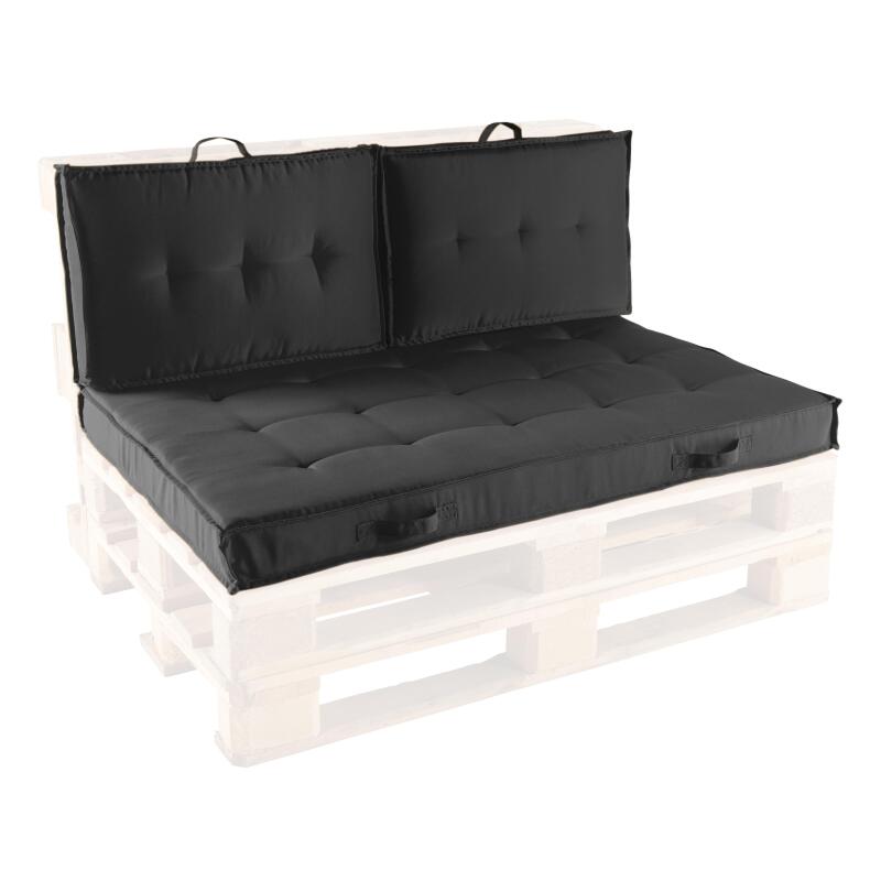 Coussins extérieurs pour palette matelassé (dossier + assise, plusieurs coloris)