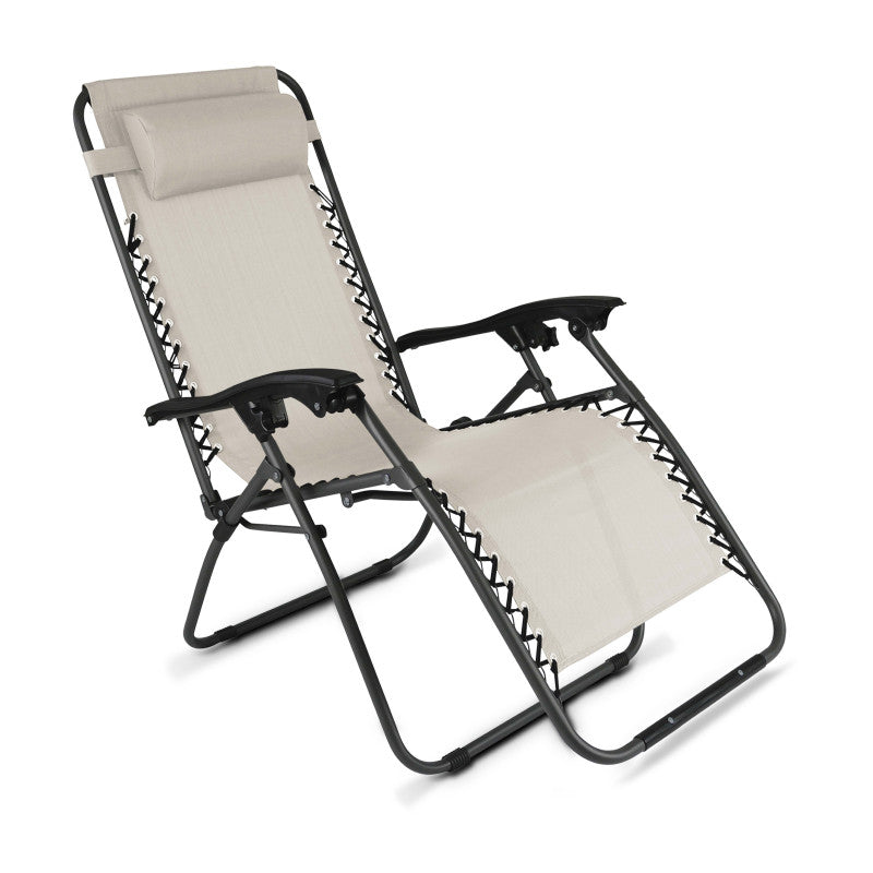 Fauteuils relax de jardin en métal et textilène inclinables (plusieurs coloris)
