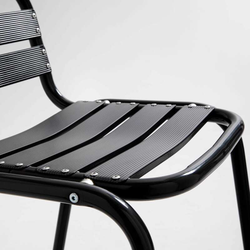Table haute de jardin bistrot carrée en aluminium 60x60 cm et 4 chaises hautes