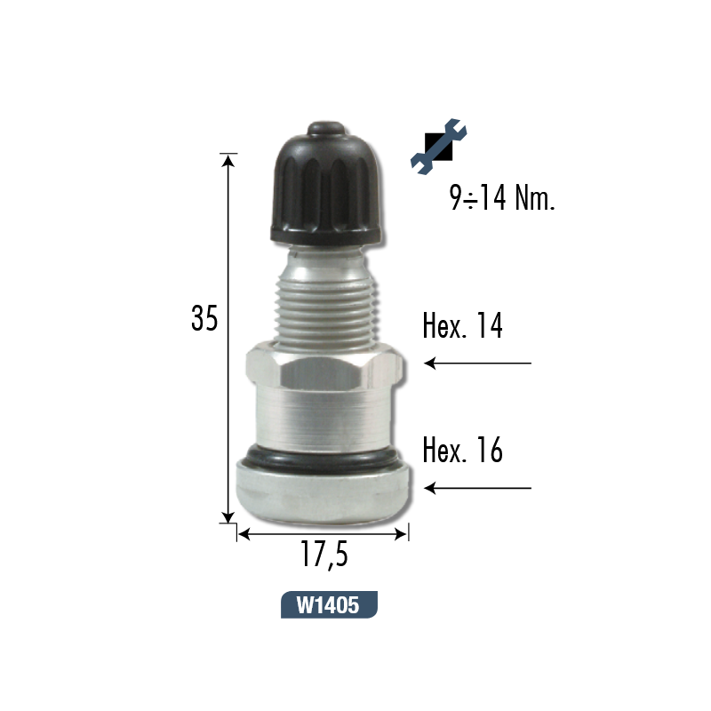 Sachet de 10 valves aluminium pour roue